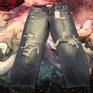 risen distressed jeans